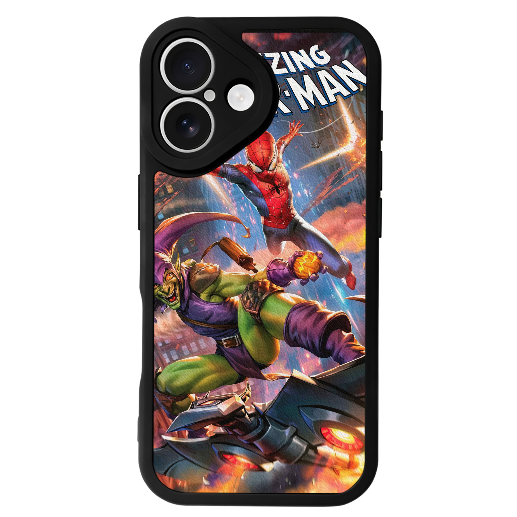 Spider Man スパイダーマン 【iPhone 16シリーズ対応】シリコンスマホケース（レザー調） 材質：シリコン